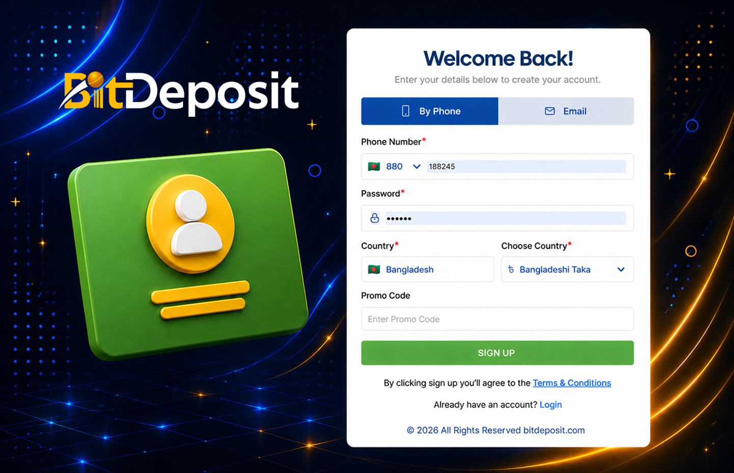 Account registration and login